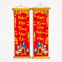 Câu đối Tết trang trí, cặp câu đối đỏ kích thước số đỏ thần tài 79cm trang trí Tết