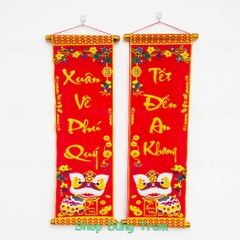 Câu đối Tết trang trí, cặp câu đối đỏ kích thước số đỏ thần tài 79cm trang trí Tết