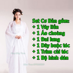 Trang phục Hằng Nga trắng tay rộng, trang phục Tiên Nữ hóa trang cổ trang siêu đẹp