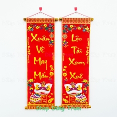 Câu đối Tết trang trí, cặp câu đối đỏ kích thước số đỏ thần tài 79cm trang trí Tết