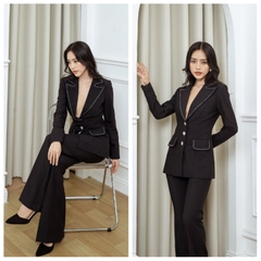 Vest đen viền #V0053