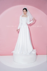 Đầm Cổ Vuông Tay Nút #DH0015