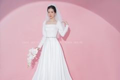 Đầm Cổ Vuông Tay Nút #DH0015