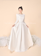 Đầm Cổ Thuyền Tay Nút #DH0006