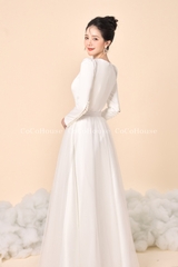 Đầm Cổ Thuyền Tay Nút #DH0006