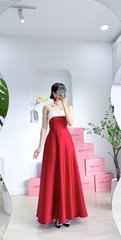 Đầm Đỏ Pha Trắng #DH0022