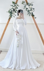 Đầm Cổ Vuông Tay Nút #DH0015