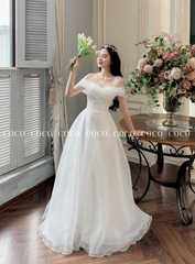 Lệch Vai Xếp Ly Voan DH00003
