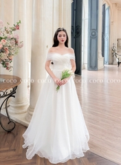 Lệch Vai Xếp Ly Voan DH00003