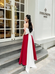 Đầm Đỏ Pha Trắng #DH0022