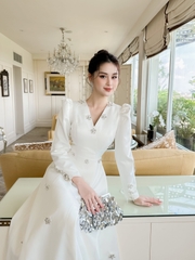 Đầm Hoa Đá Tay Dài #DH0019