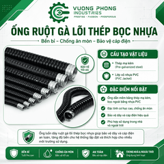ỐNG RUỘT GÀ LÕI THÉP BỌC NHỰA PVC – ỐNG LUỒN DÂY ĐIỆN PHI 13–32 – BỀN BỈ, LINH HOẠT, CHỐNG ĂN MÒN