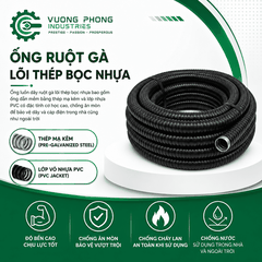 ỐNG RUỘT GÀ LÕI THÉP BỌC NHỰA PVC – ỐNG LUỒN DÂY ĐIỆN PHI 13–32 – BỀN BỈ, LINH HOẠT, CHỐNG ĂN MÒN