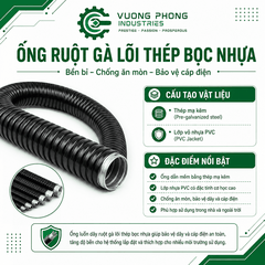 ỐNG RUỘT GÀ LÕI THÉP BỌC NHỰA PVC – ỐNG LUỒN DÂY ĐIỆN PHI 13–32 – BỀN BỈ, LINH HOẠT, CHỐNG ĂN MÒN