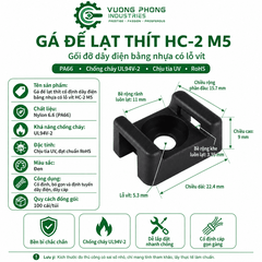 GÁ ĐẾ LẠT THÍT CỐ ĐỊNH DÂY ĐIỆN BẰNG NHỰA CÓ LỖ VÍT – PA66 CHỐNG CHÁY UL94V-2