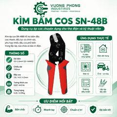 KÌM BẤM COS SN-48B – KÌM ÉP COS 0.5–2.5MM² – 22–14AWG – BẤM CHẮC, CHÍNH XÁC