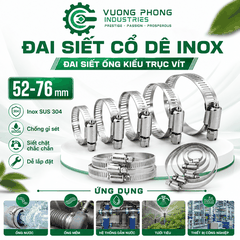 [COMBO] ĐAI SIẾT CỔ DÊ INOX 33-114– ĐAI SIẾT ỐNG KIỂU TRỤC VÍT