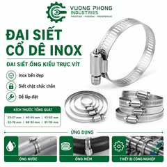 [COMBO] ĐAI SIẾT CỔ DÊ INOX 33-114– ĐAI SIẾT ỐNG KIỂU TRỤC VÍT