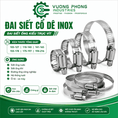 [COMBO] ĐAI SIẾT CỔ DÊ INOX 105-216 – ĐAI SIẾT ỐNG KIỂU TRỤC VÍT