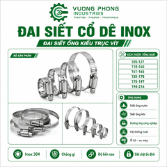 [COMBO] ĐAI SIẾT CỔ DÊ INOX 105-216 – ĐAI SIẾT ỐNG KIỂU TRỤC VÍT