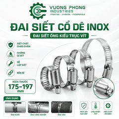 [COMBO] ĐAI SIẾT CỔ DÊ INOX 105-216 – ĐAI SIẾT ỐNG KIỂU TRỤC VÍT