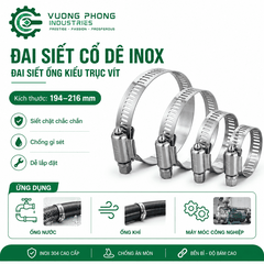 [COMBO] ĐAI SIẾT CỔ DÊ INOX 105-216 – ĐAI SIẾT ỐNG KIỂU TRỤC VÍT