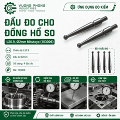 KIM ĐỒNG HỒ SO MITUTOYO 103006 L20.9 Ø2MM – ĐẦU BI ĐO KIỂM CƠ KHÍ CHÍNH XÁC – BỘ 4 ĐẦU