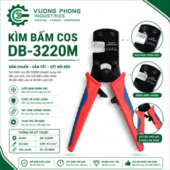 KÌM BẤM COS DB-3220M – KÌM ÉP COS 0.08–0.5MM² – 32–20AWG – CHUYÊN DỤNG ĐẦU COS NHỎ