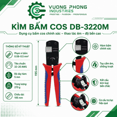 KÌM BẤM COS DB-3220M – KÌM ÉP COS 0.08–0.5MM² – 32–20AWG – CHUYÊN DỤNG ĐẦU COS NHỎ
