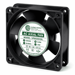 QUẠT TẢN NHIỆT HƯỚNG TRỤC AC  80×80×25MM - VP8025HSL – 220VAC 15W