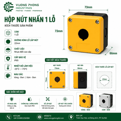 HỘP NÚT NHẤN ĐIỀU KHIỂN 1–5 LỖ PHI 22MM – VỎ HỘP NÚT NHẤN CÔNG NGHIỆP