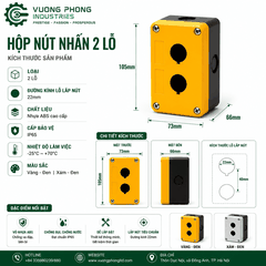 HỘP NÚT NHẤN ĐIỀU KHIỂN 1–5 LỖ PHI 22MM – VỎ HỘP NÚT NHẤN CÔNG NGHIỆP