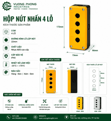 HỘP NÚT NHẤN ĐIỀU KHIỂN 1–5 LỖ PHI 22MM – VỎ HỘP NÚT NHẤN CÔNG NGHIỆP
