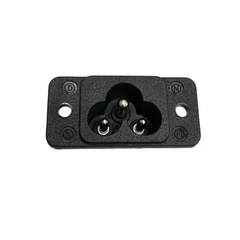 GIẮC/JACK Ổ CẮM NGUỒN AC 3 CHÂN IEC C6 GẮN PANEL – ĐẦU NGUỒN HOA MAI