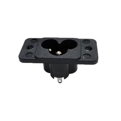 GIẮC/JACK Ổ CẮM NGUỒN AC 3 CHÂN IEC C6 GẮN PANEL – ĐẦU NGUỒN HOA MAI
