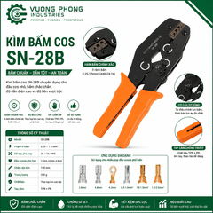 KÌM BẤM COS SN-28B – KÌM ÉP COS 0.25–1.5MM² – 24–16AWG – CHUYÊN DỤNG