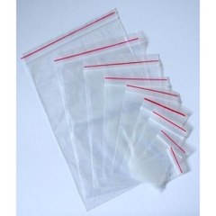 Túi zipper trong suốt viền đỏ