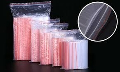 Túi zipper trong suốt viền đỏ