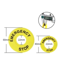 Phụ kiện nút nhấn - Nhãn nhựa EMG-STOP phi 22