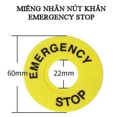 Phụ kiện nút nhấn - Nhãn nhựa EMG-STOP phi 22