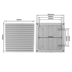 COVER LƯỚI THÔNG GIÓ TỦ ĐIỆN CÓ LỌC BỤI DFC120/150/200 – BẢO VỆ & TẢN NHIỆT HIỆU QUẢ
