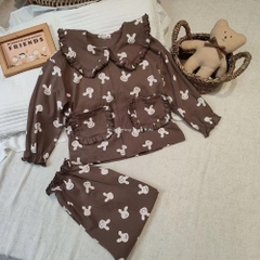 TL - Bộ Pizama cổ bèo in hình(90-160)