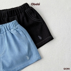 OBEBI - Quần jean cộc hình thêu con thỏ OBEBI (73-120)