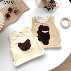 SA Áo gile chần bông thêu Gấu(90-130)