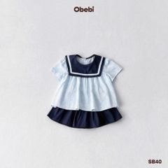 OBEBI - Set bộ bé gái cổ thuỷ thủ OBEBI (73-120)
