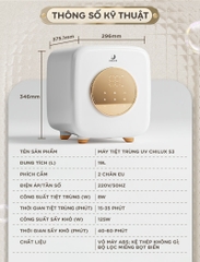 CHILUX - MÁY TIỆT TRÙNG UV SẤY KHÔ ĐA NĂNG S3