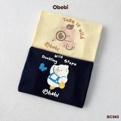 OBEBI - Bộ cộc mùa hè phối viền in hình thú OBEBI (73-120)