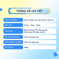 CHILUX - GHẾ ĂN DẶM GROW D
