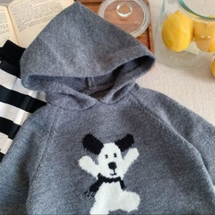 TL - Áo len hoodie in cún ghi(80-130)
