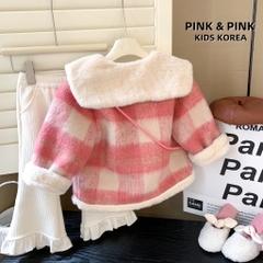 TH Khoác dạ hồng kèm túi(90-130)